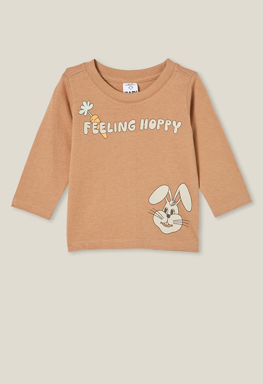 Cotton On - Jamie long sleeve tee - taupy brown/feeling hoppy