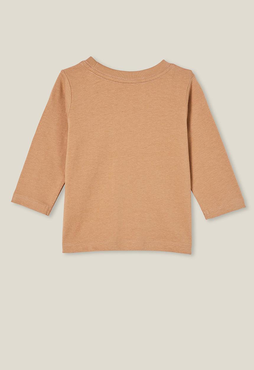 Cotton On - Jamie long sleeve tee - taupy brown/feeling hoppy