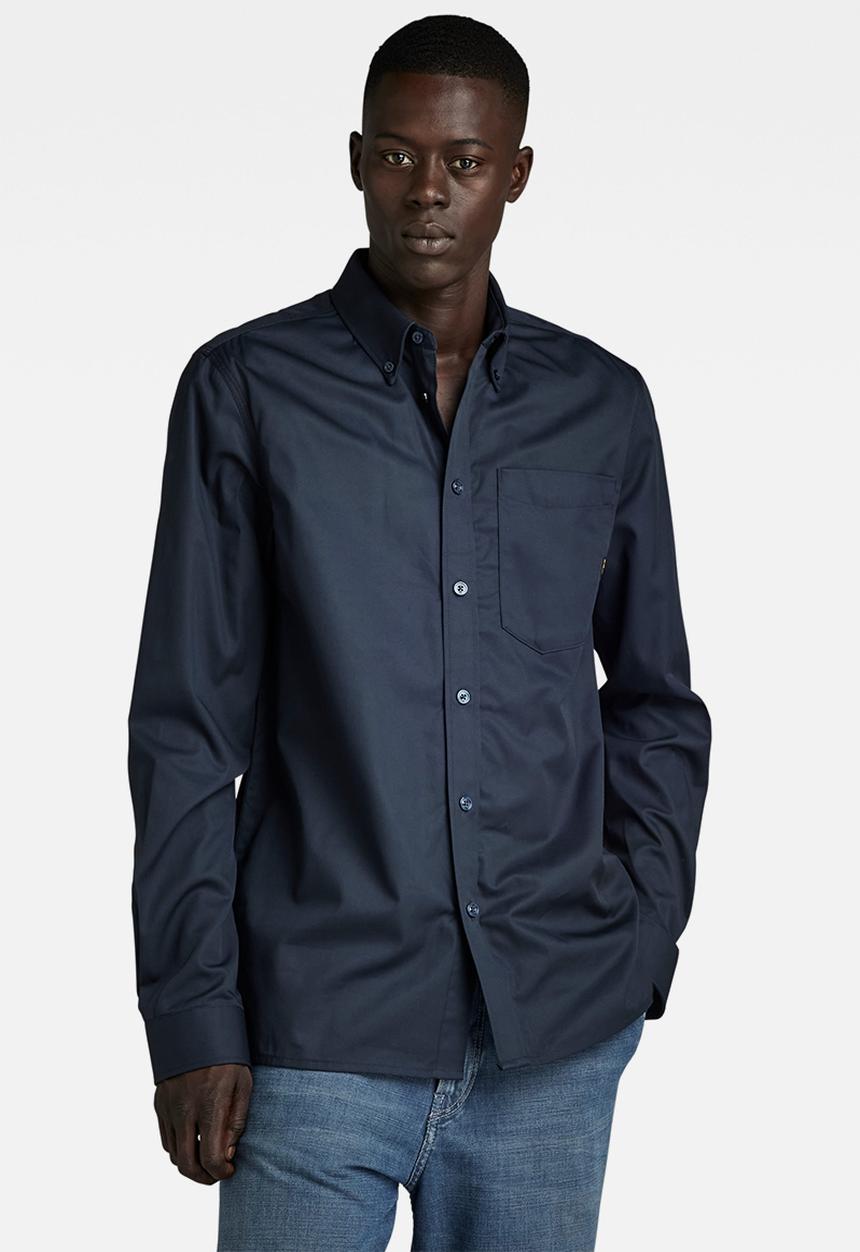 G-STAR - One pkt regular shirt l\s Roozon twill II  - salute