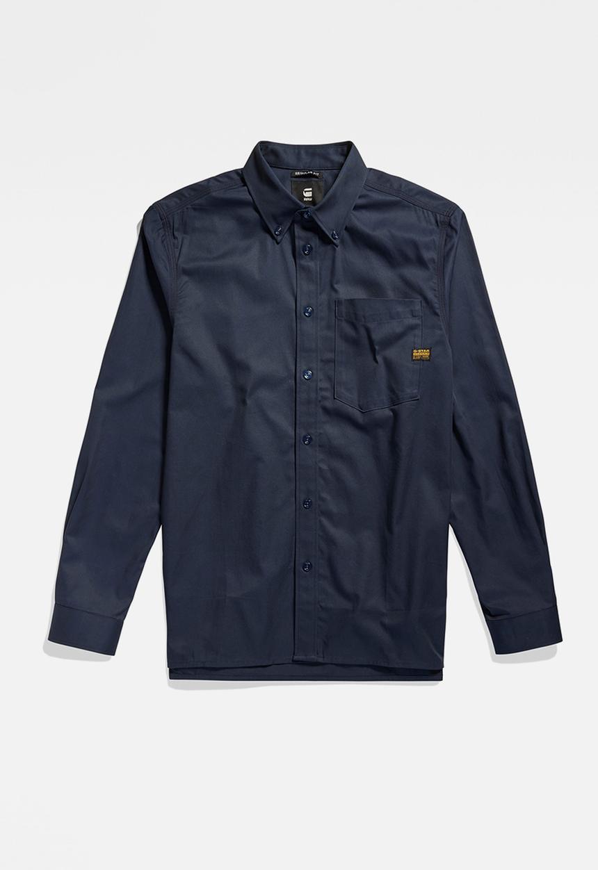 G-STAR - One pkt regular shirt l\s Roozon twill II  - salute