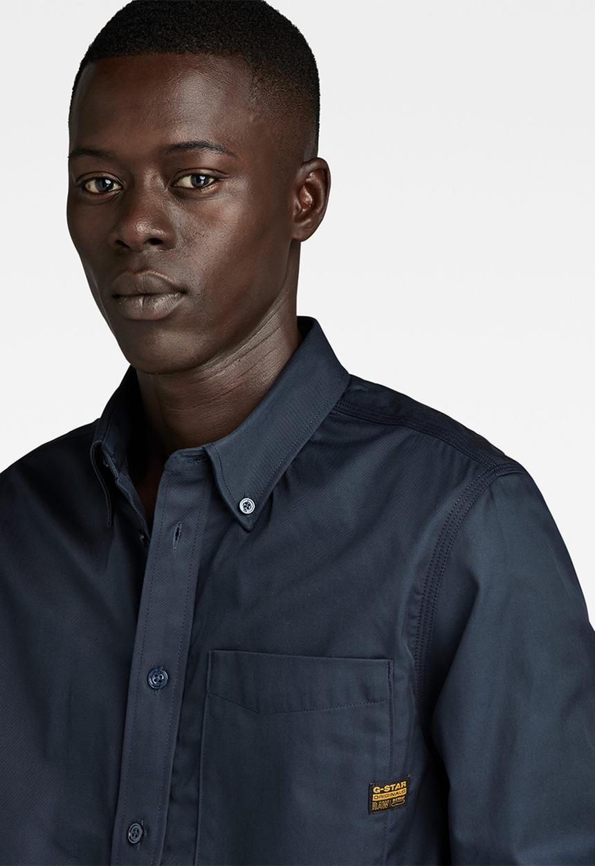 G-STAR - One pkt regular shirt l\s Roozon twill II  - salute