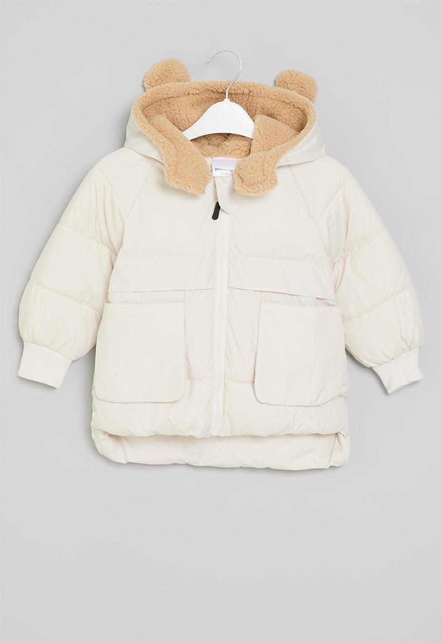 Pop Candy - Hooded puffer jacket - beige