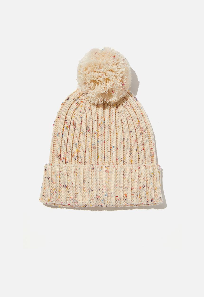 Cotton On - Winter rib knit beanie - dark vanilla