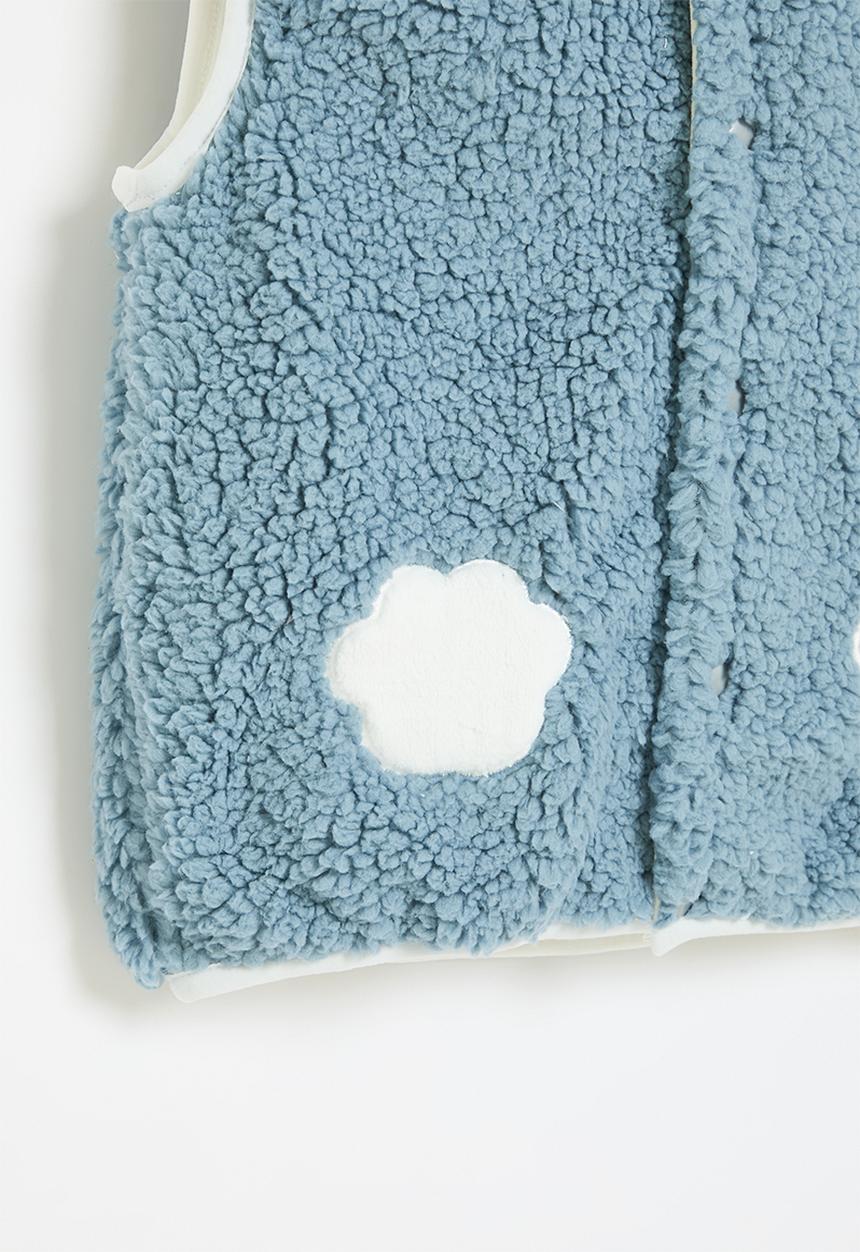 Pop Candy - Hooded sherpa vest - blue
