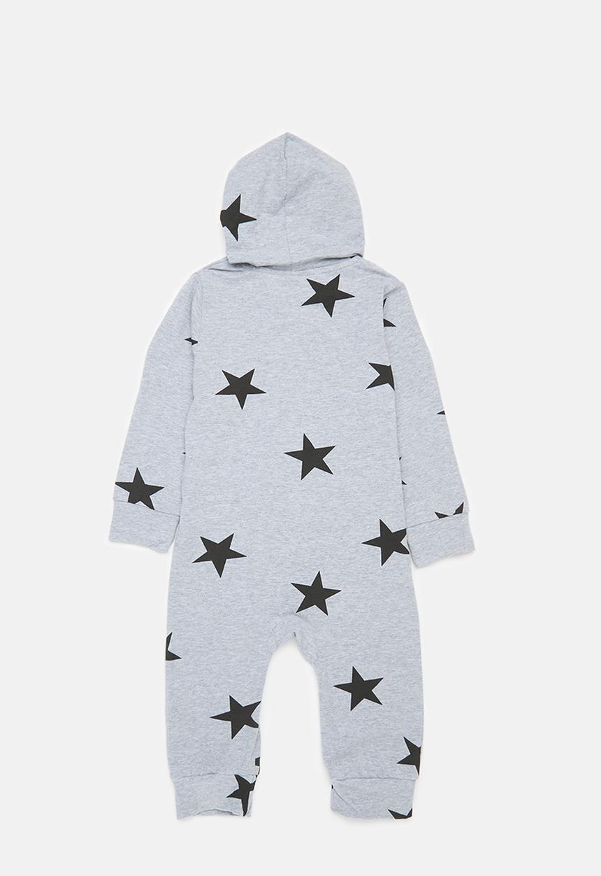 Pop Candy - Printed Hooded romper - grey