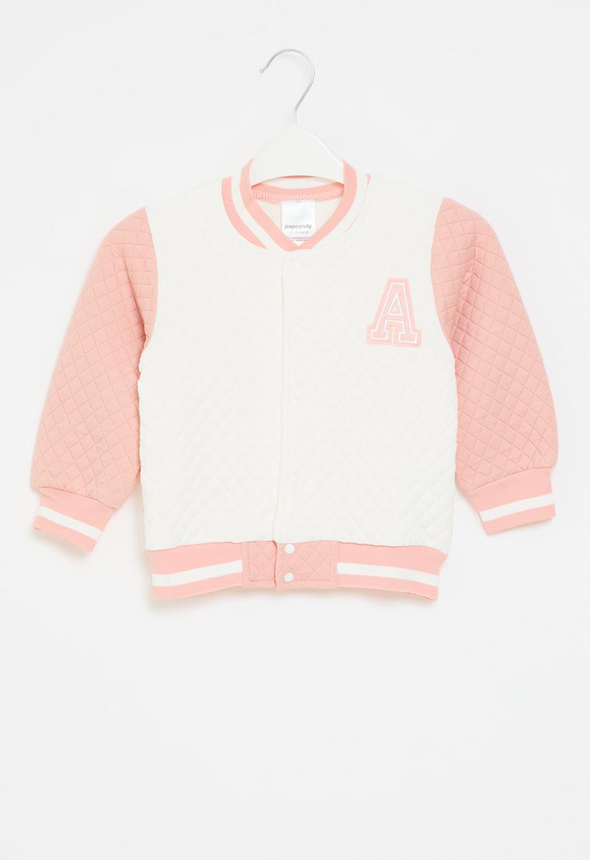 Pop Candy - Quilted baseball jacket - pink & white
