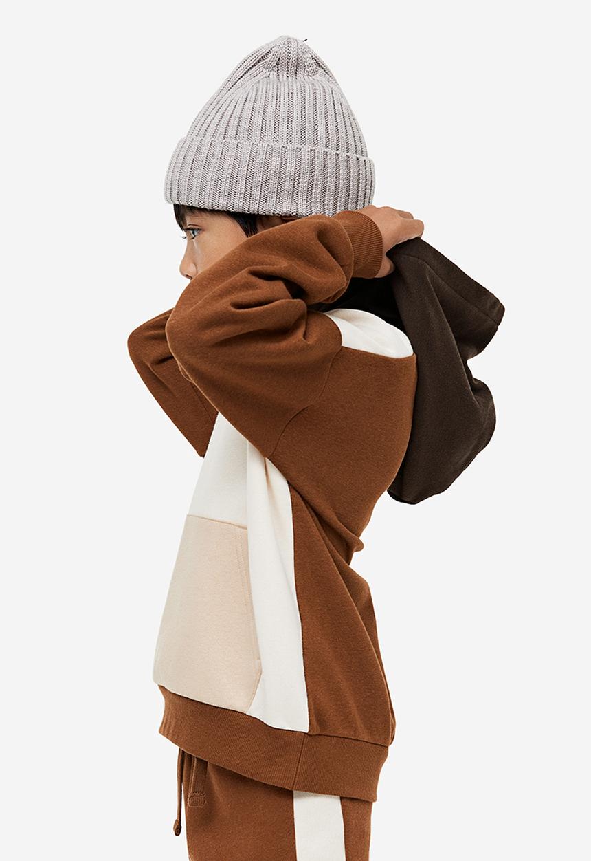 H&M - Printed hoodie - white & brown