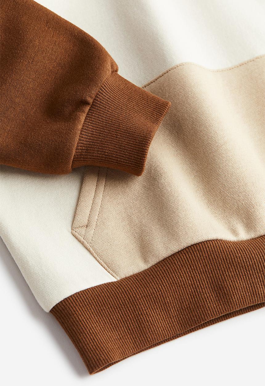 H&M - Printed hoodie - white & brown