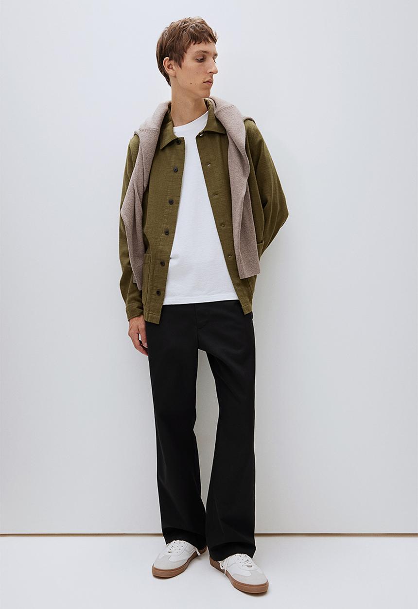 H&M - Regular fit cotton overshirt - dark khaki green
