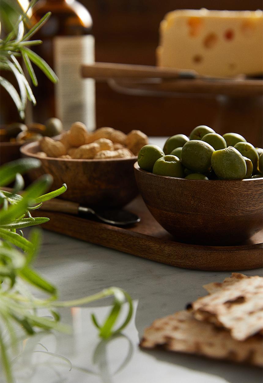 H&M - Wooden serving bowls and tray - brown
