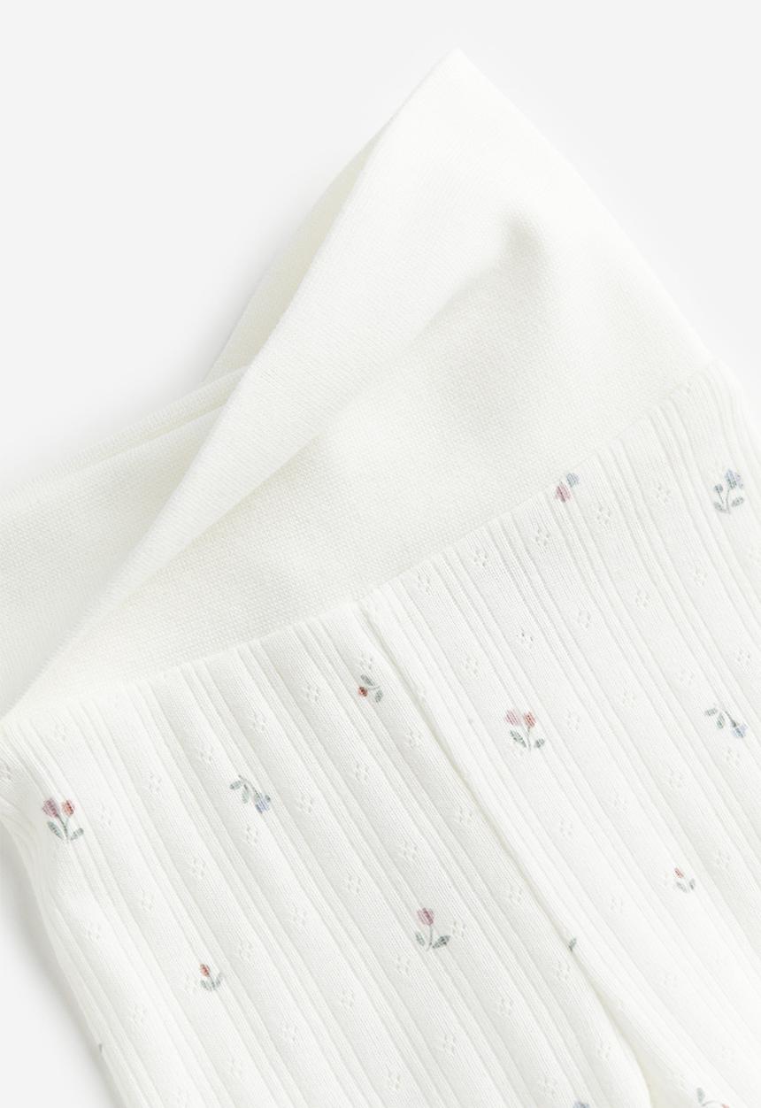 H&M - 3-Piece cotton set - white floral 