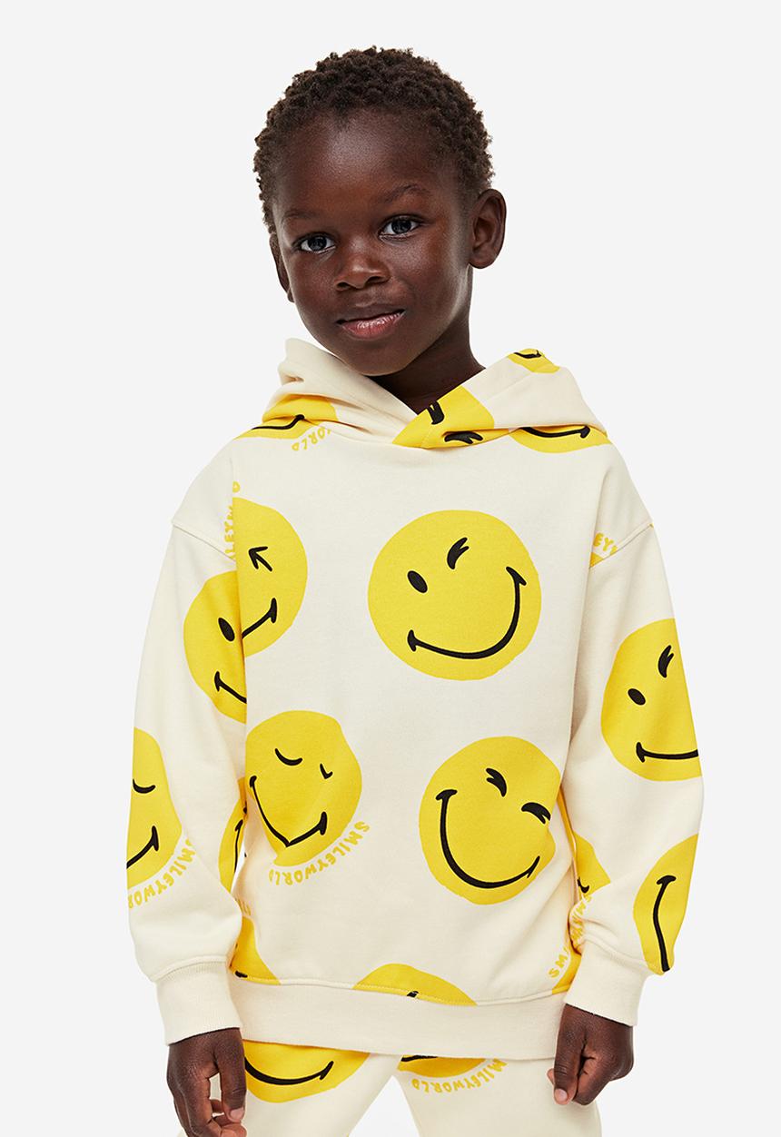 H&M - Printed hoodie - white & yellow
