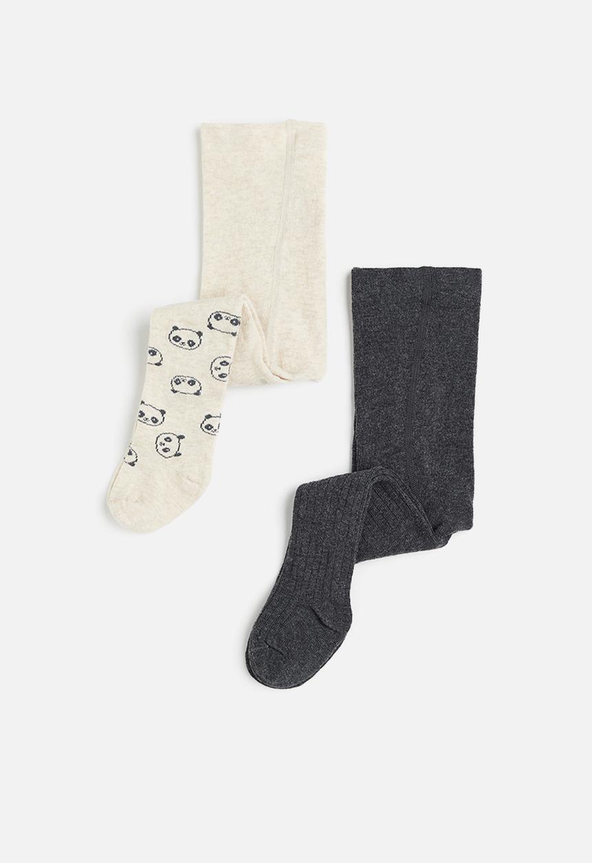 H&M - 2-Pack tights - light beige pandas