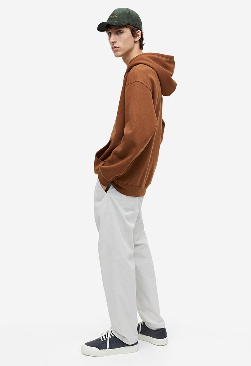H&M - Loose fit printed hoodie - brown/trees