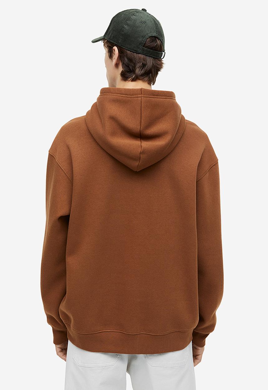 H&M - Loose fit printed hoodie - brown/trees