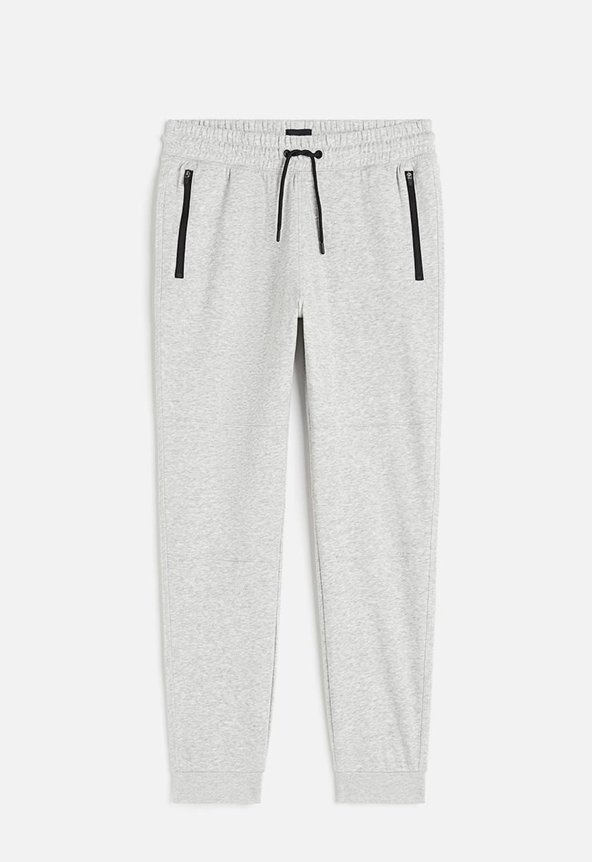 H&M - Slim fit sweatpants - light grey marl 