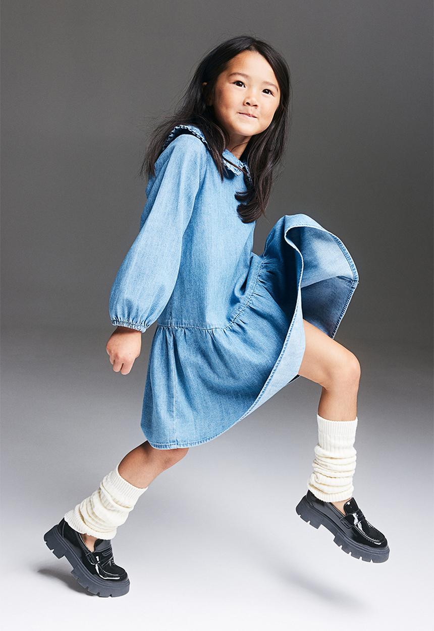 H&M - Collared denim dress - denim blue