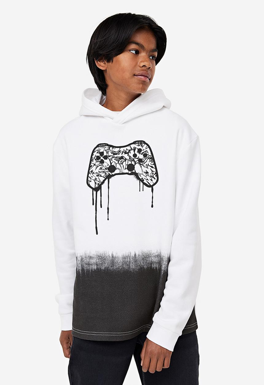 H&M - Printed hoodie - white