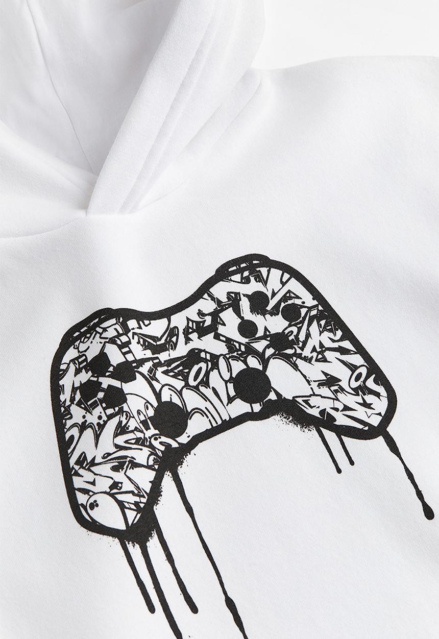 H&M - Printed hoodie - white