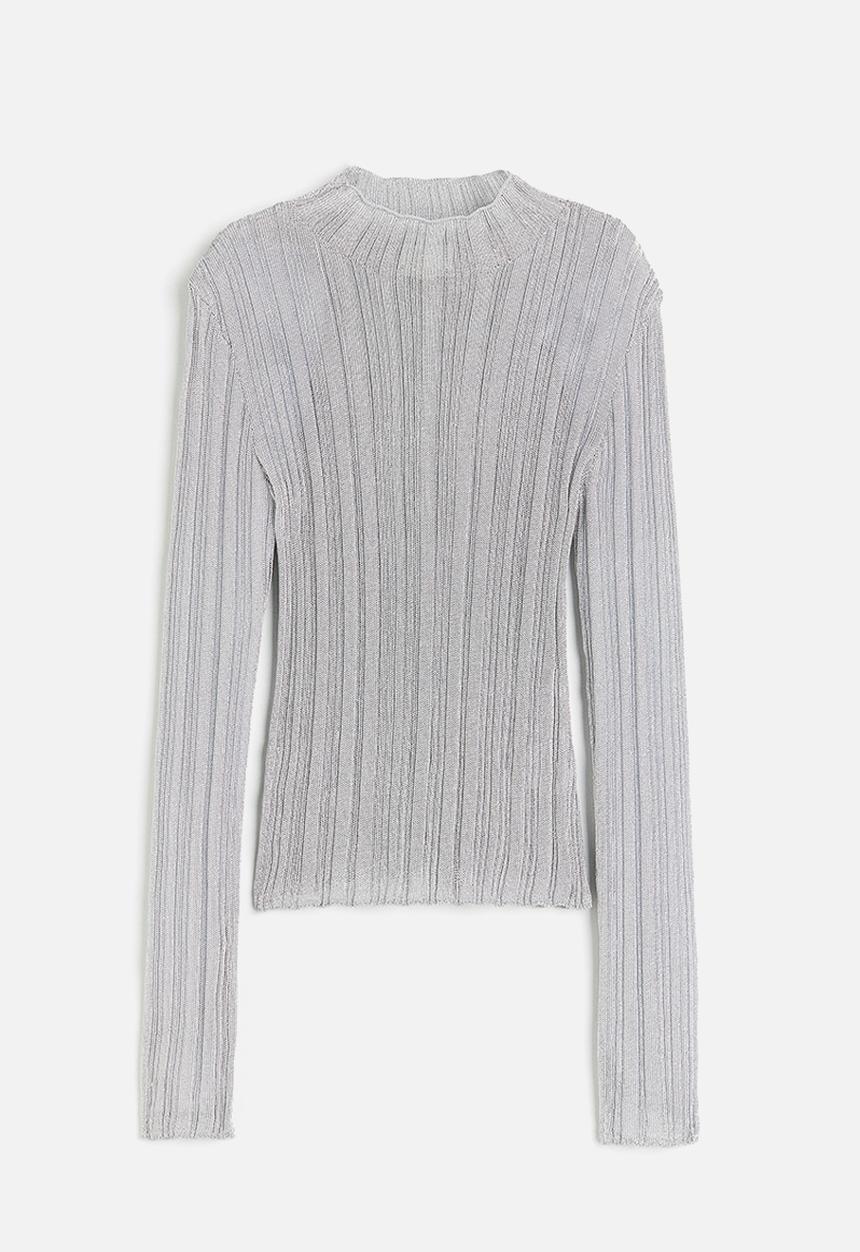 H&M - Shimmering rib-knit jumper - silver