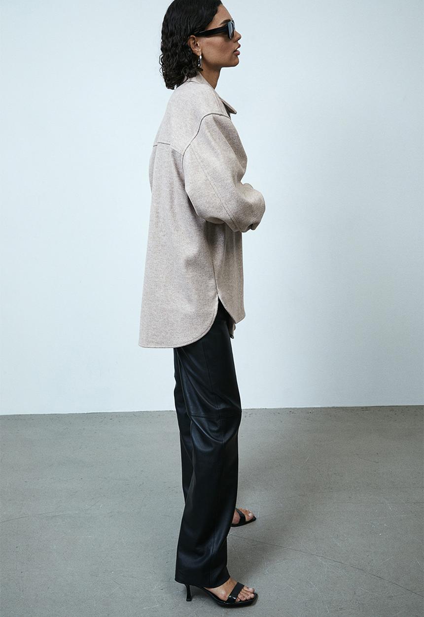 H&M - Oversized shacket - beige marl
