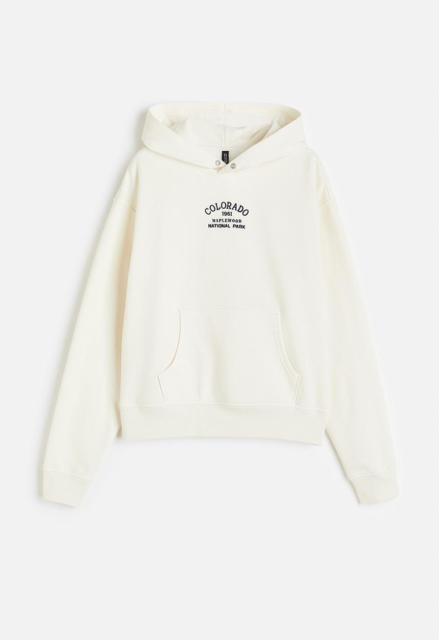 H&M - Printed hoodie - cream colorado