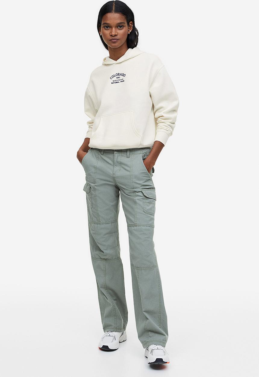 H&M - Printed hoodie - cream colorado