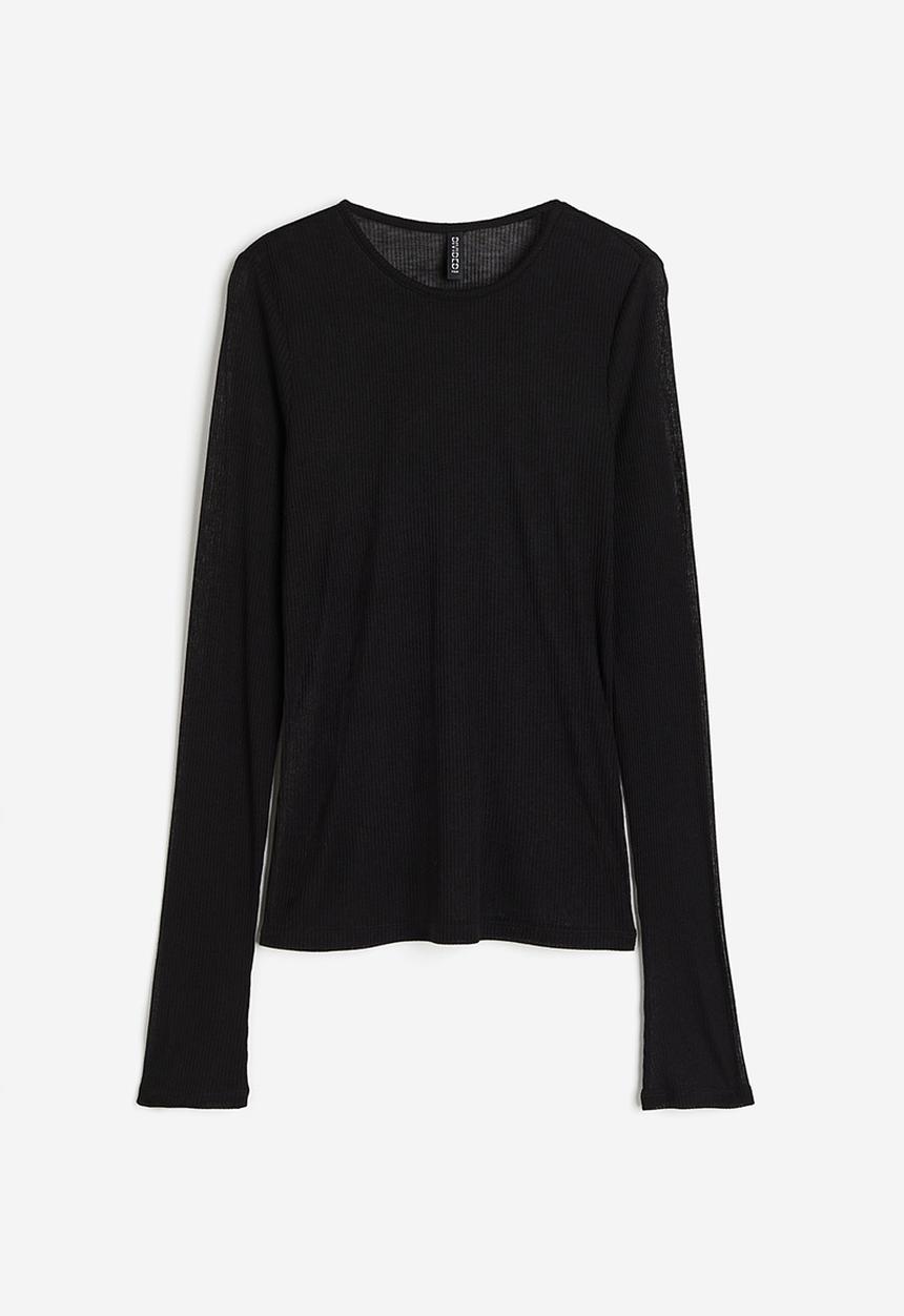 H&M - Long-sleeved top - black