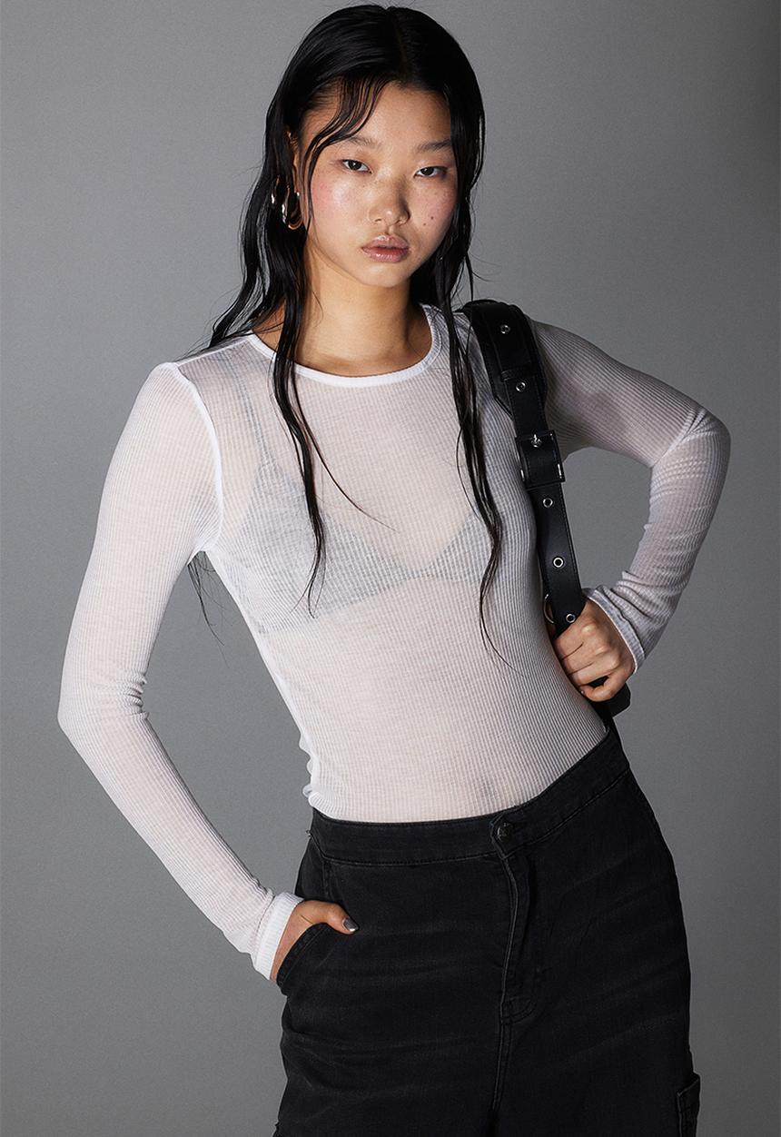 H&M - Long-sleeved top - white