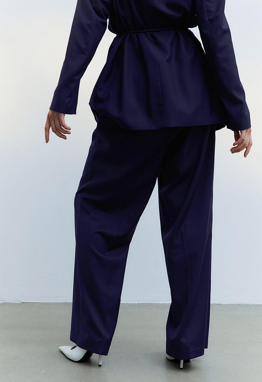 H&M - Wide trousers - navy blue