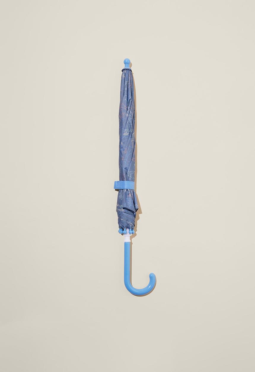 Cotton On - Kids rainy day umbrella - dusk blue/outline dinos