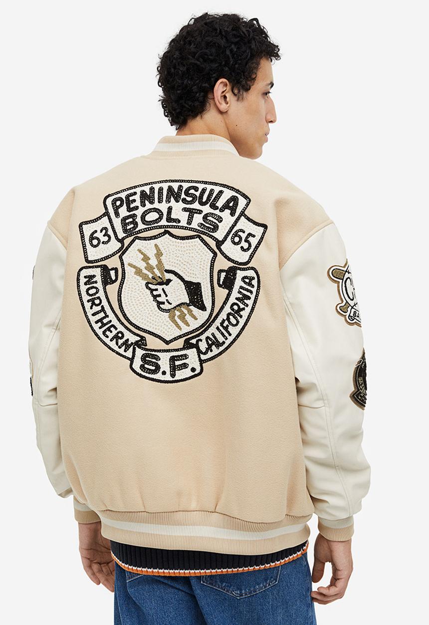 H&M - Loose fit baseball jacket - beige