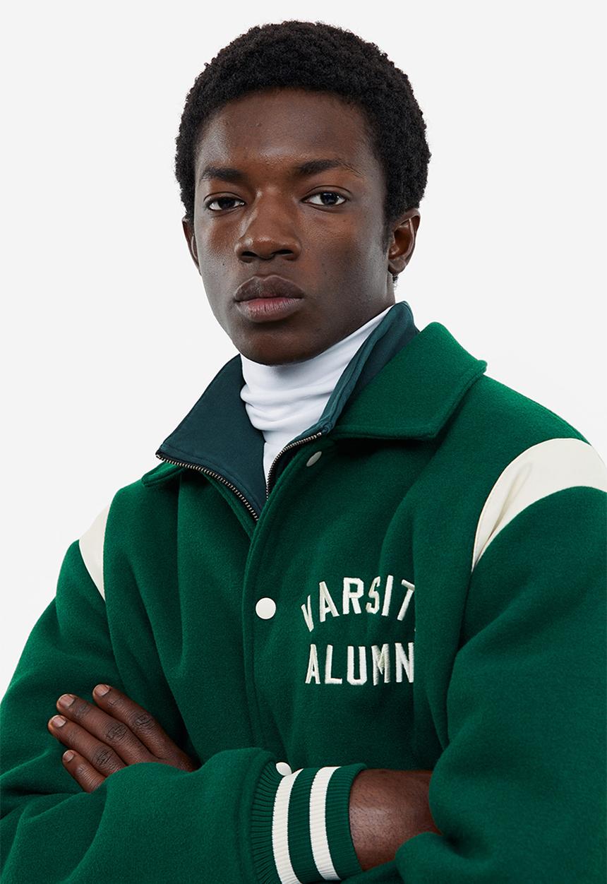 H&M - Loose fit varsity jacket - dark green/varsity alumni