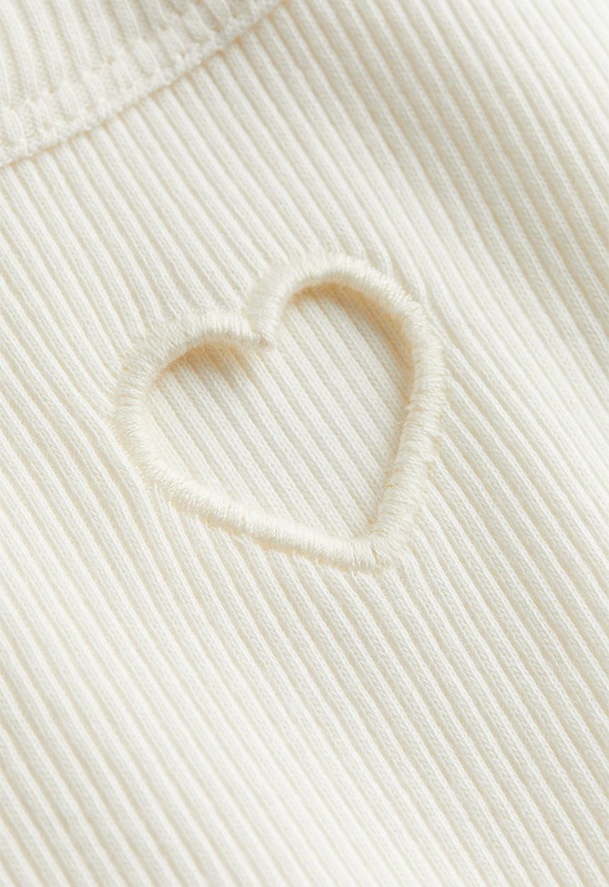 H&M - Ribbed t-shirt - white