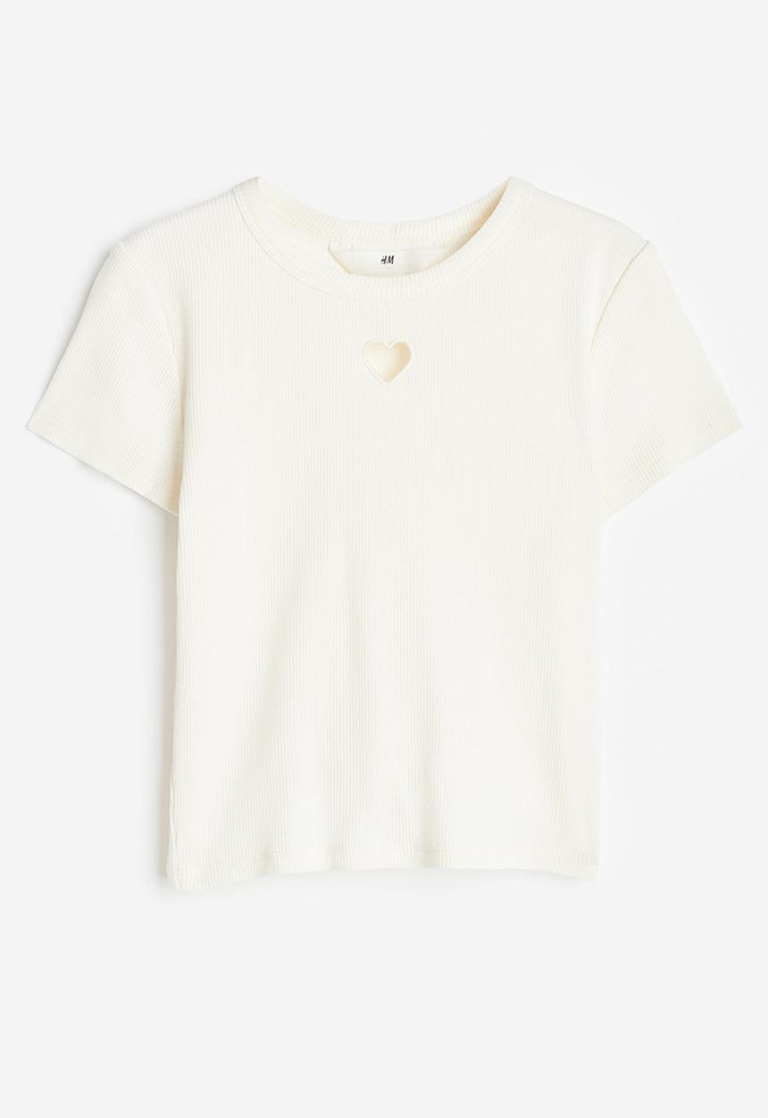 H&M - Ribbed t-shirt - white
