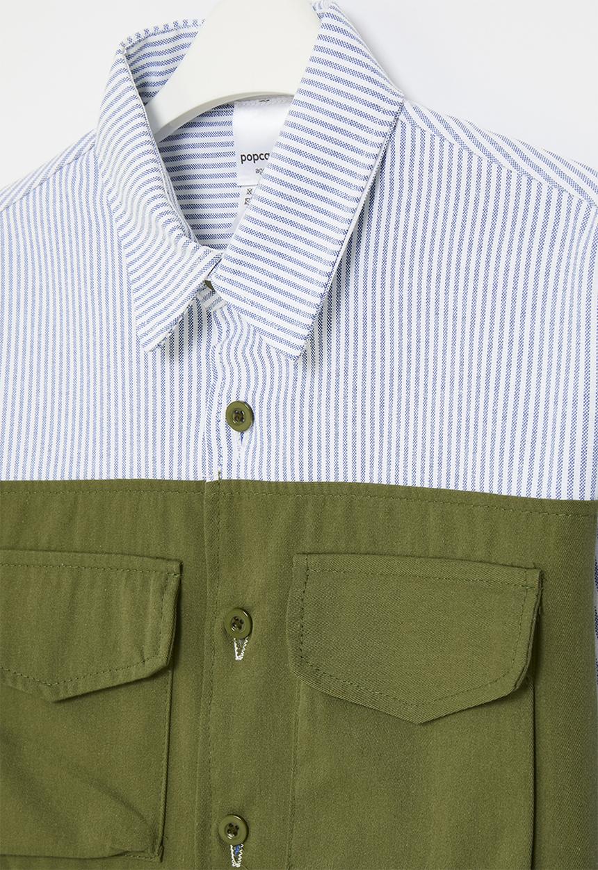 Pop Candy - Utility shirt - blue & green