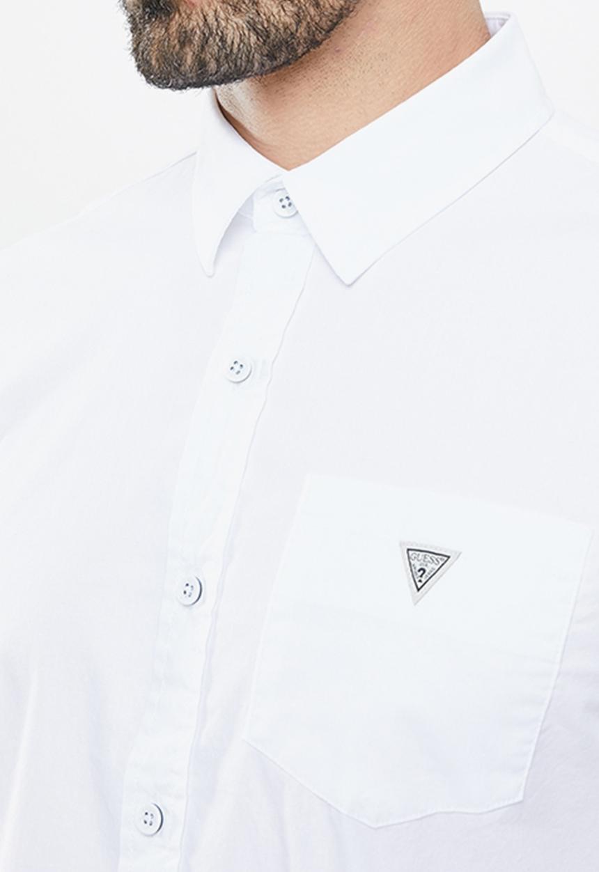 GUESS - Guess core poplin long sleeve shirt - white