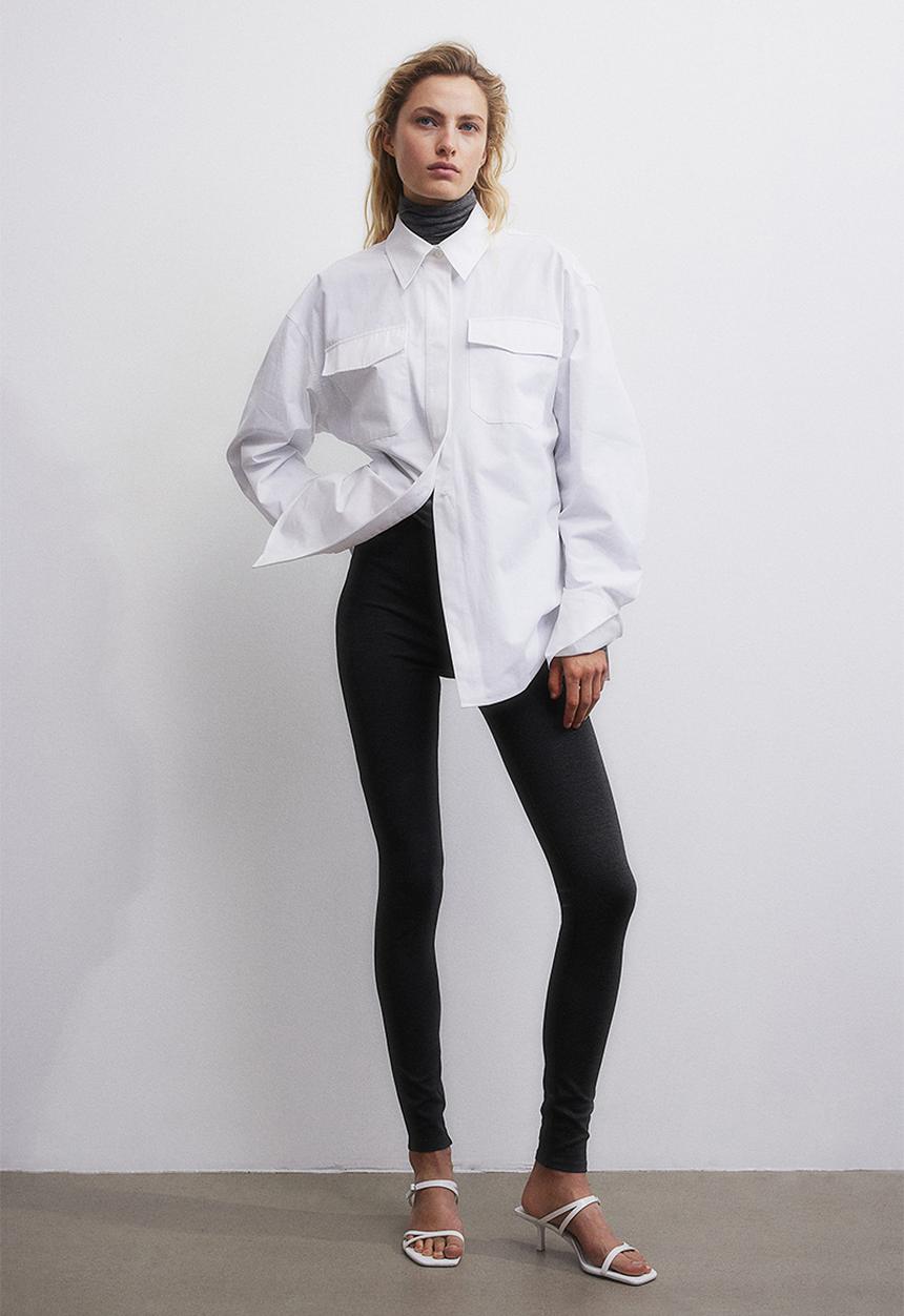 H&M - High-waisted leggings - grey