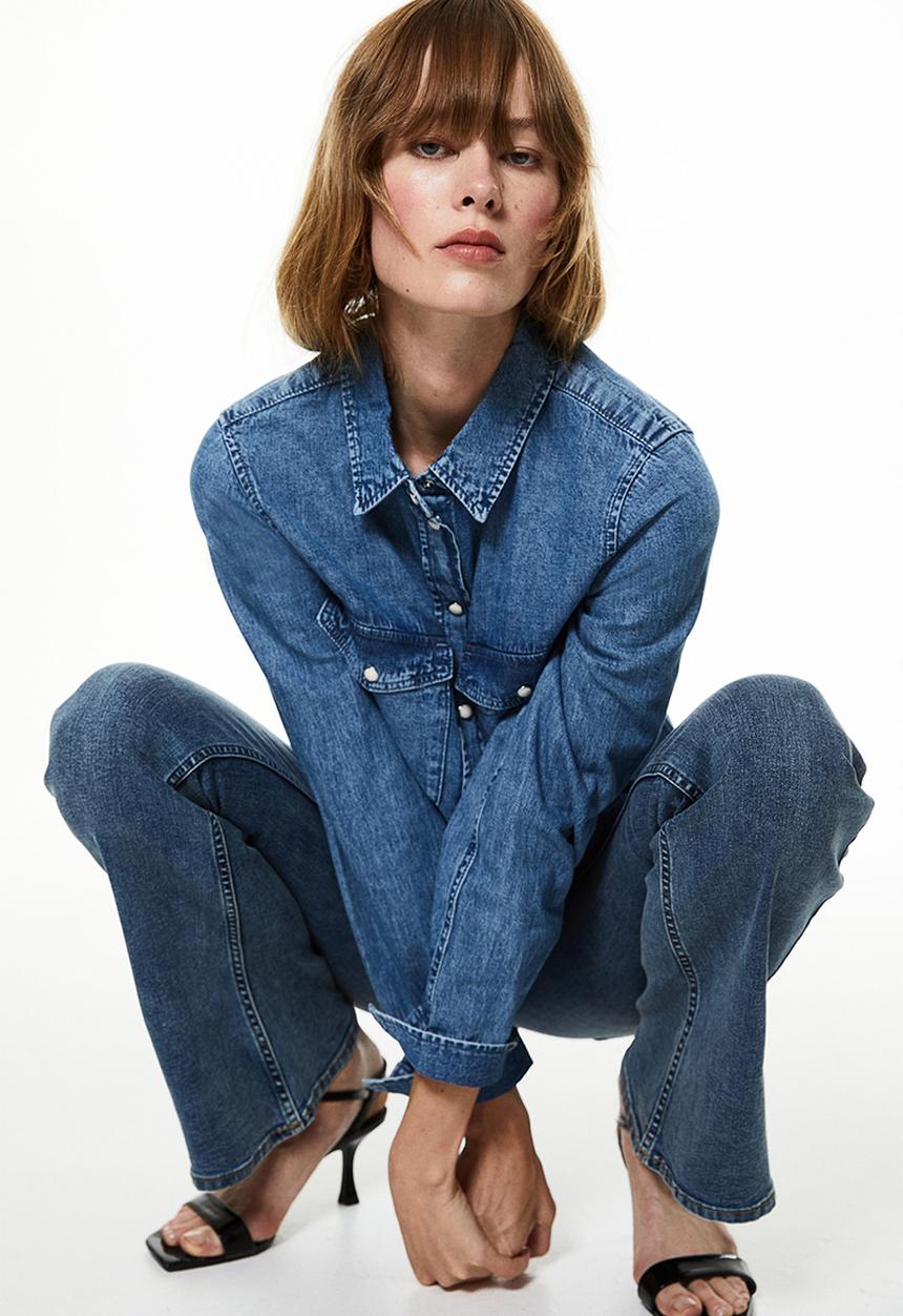 H&M - Flared high jeans - denim blue