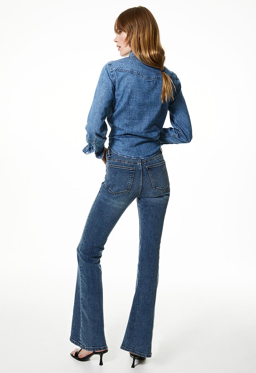 H&M - Flared high jeans - denim blue