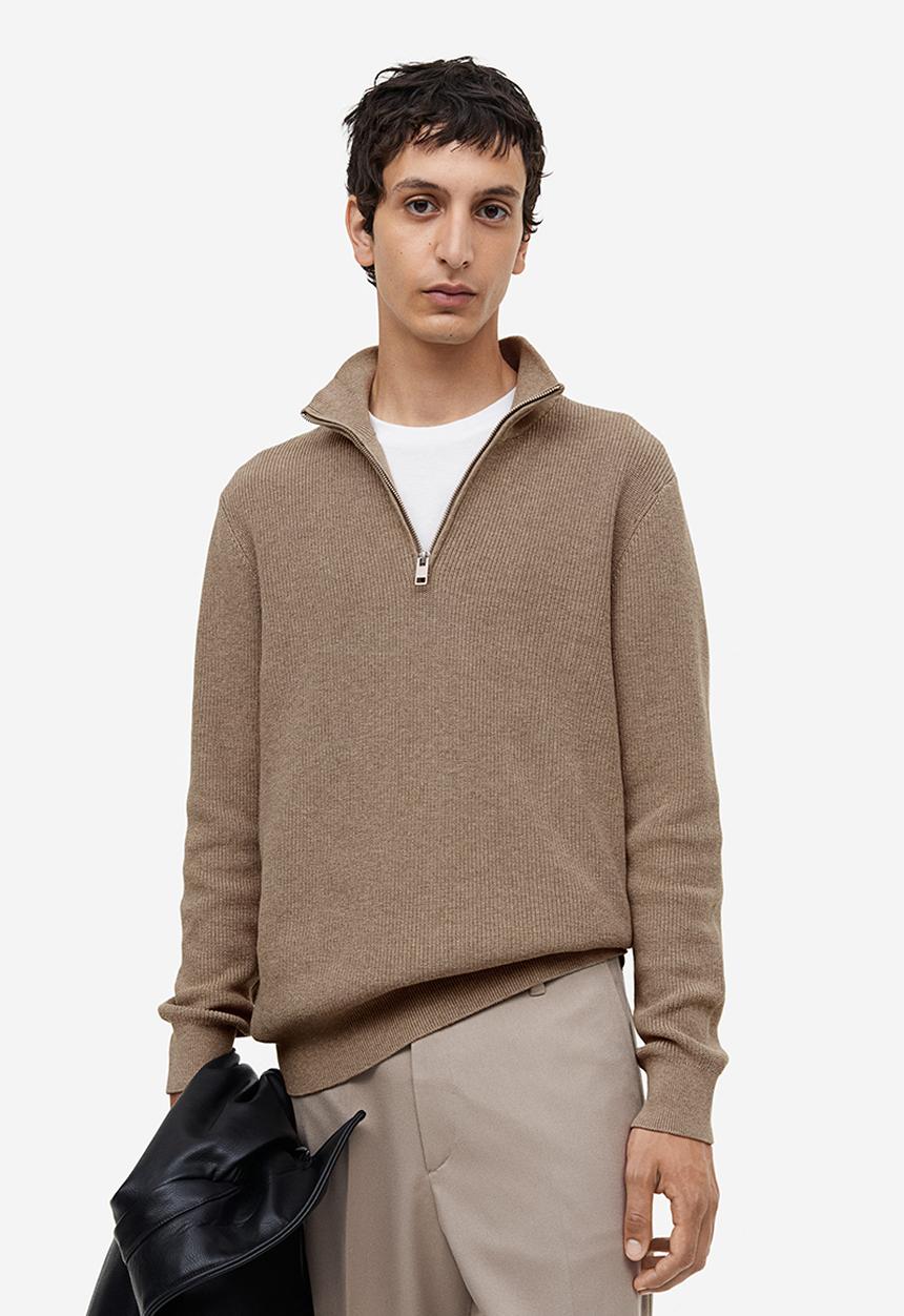 H&M - Slim fit jumper - dark beige