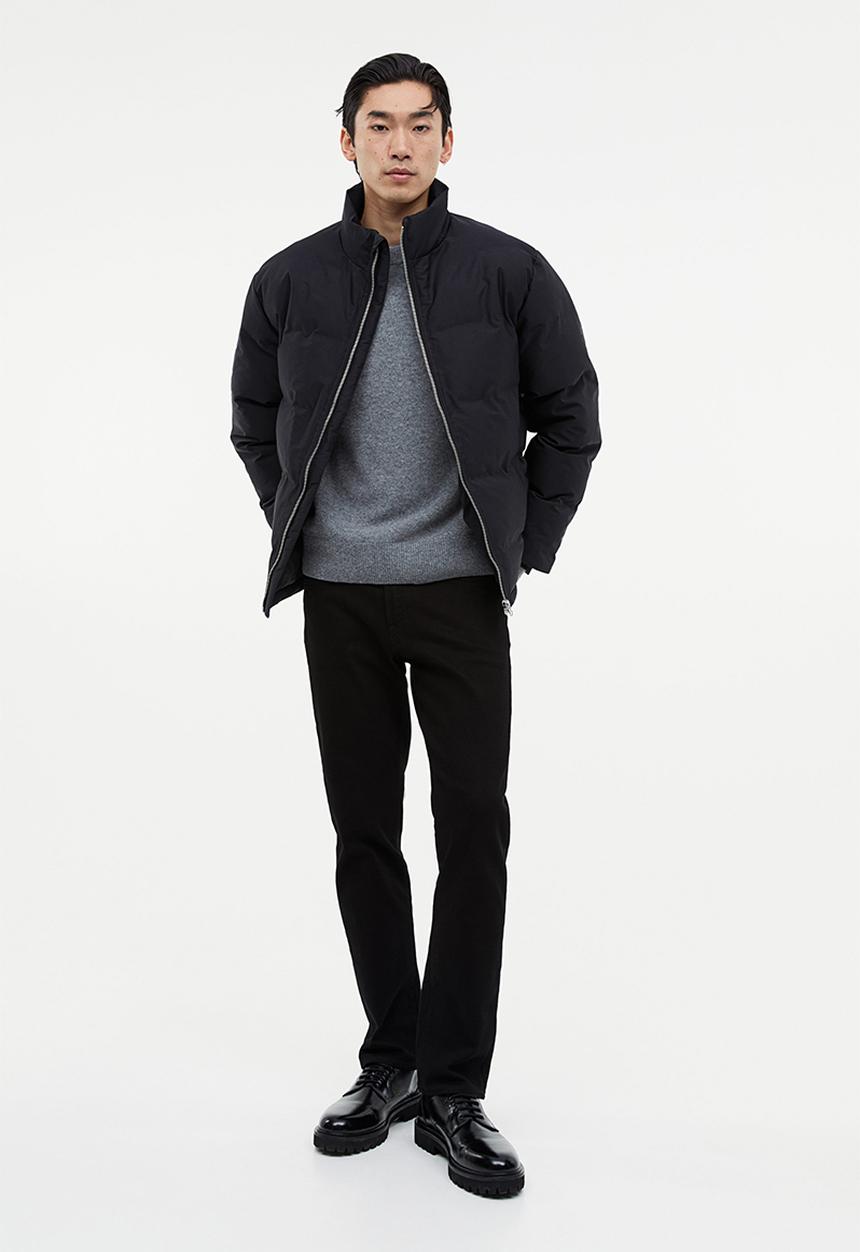H&M - Regular fit puffer jacket - black
