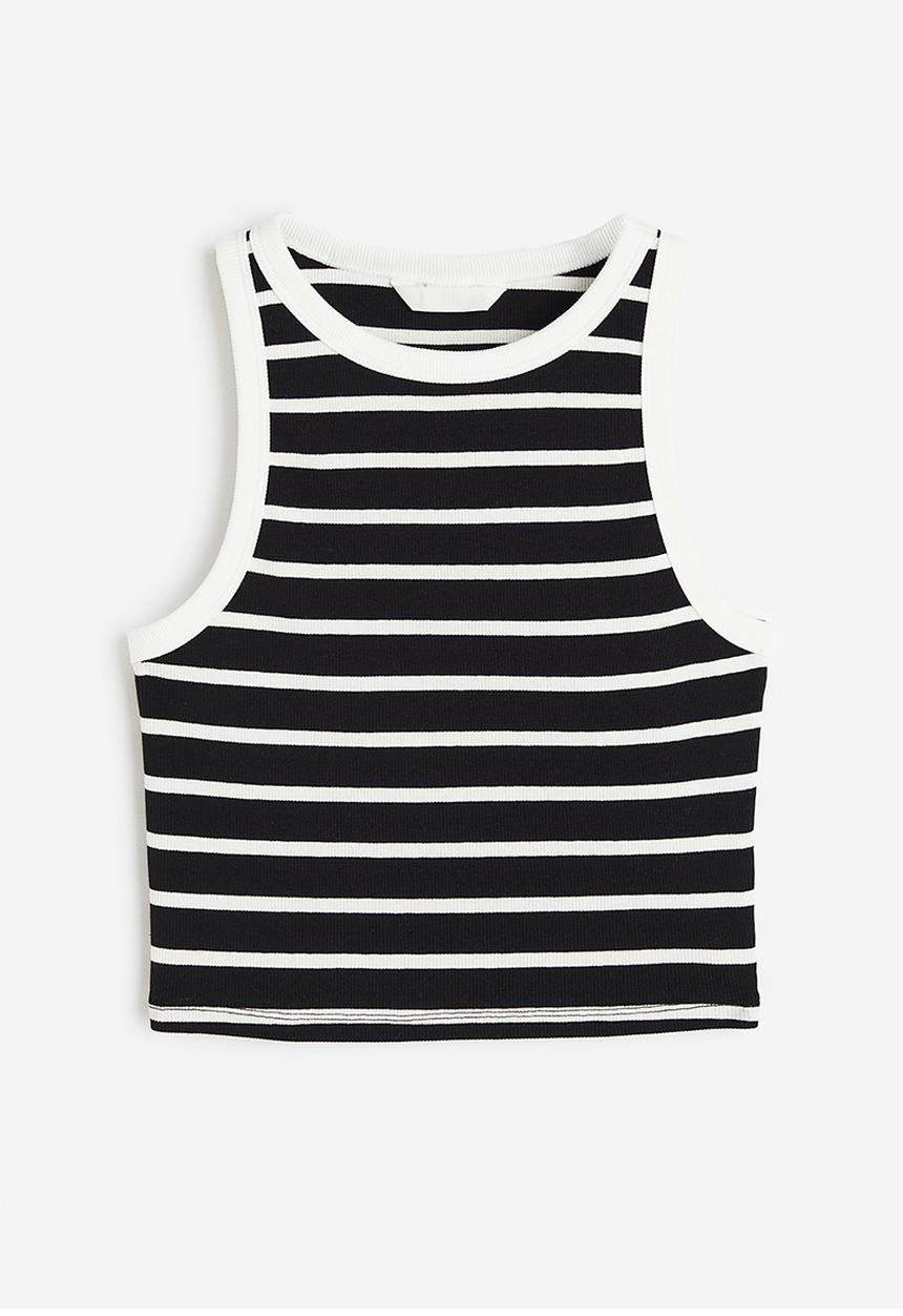 H&M - Cropped vest top - black multi