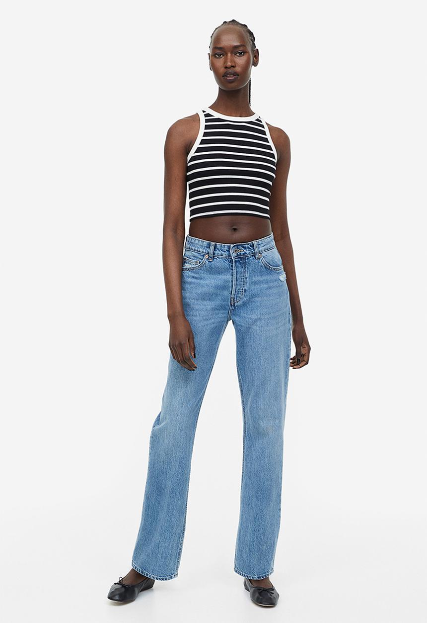 H&M - Cropped vest top - black multi