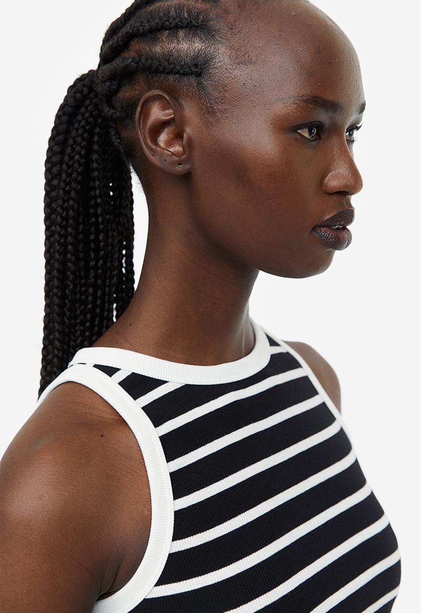 H&M - Cropped vest top - black multi