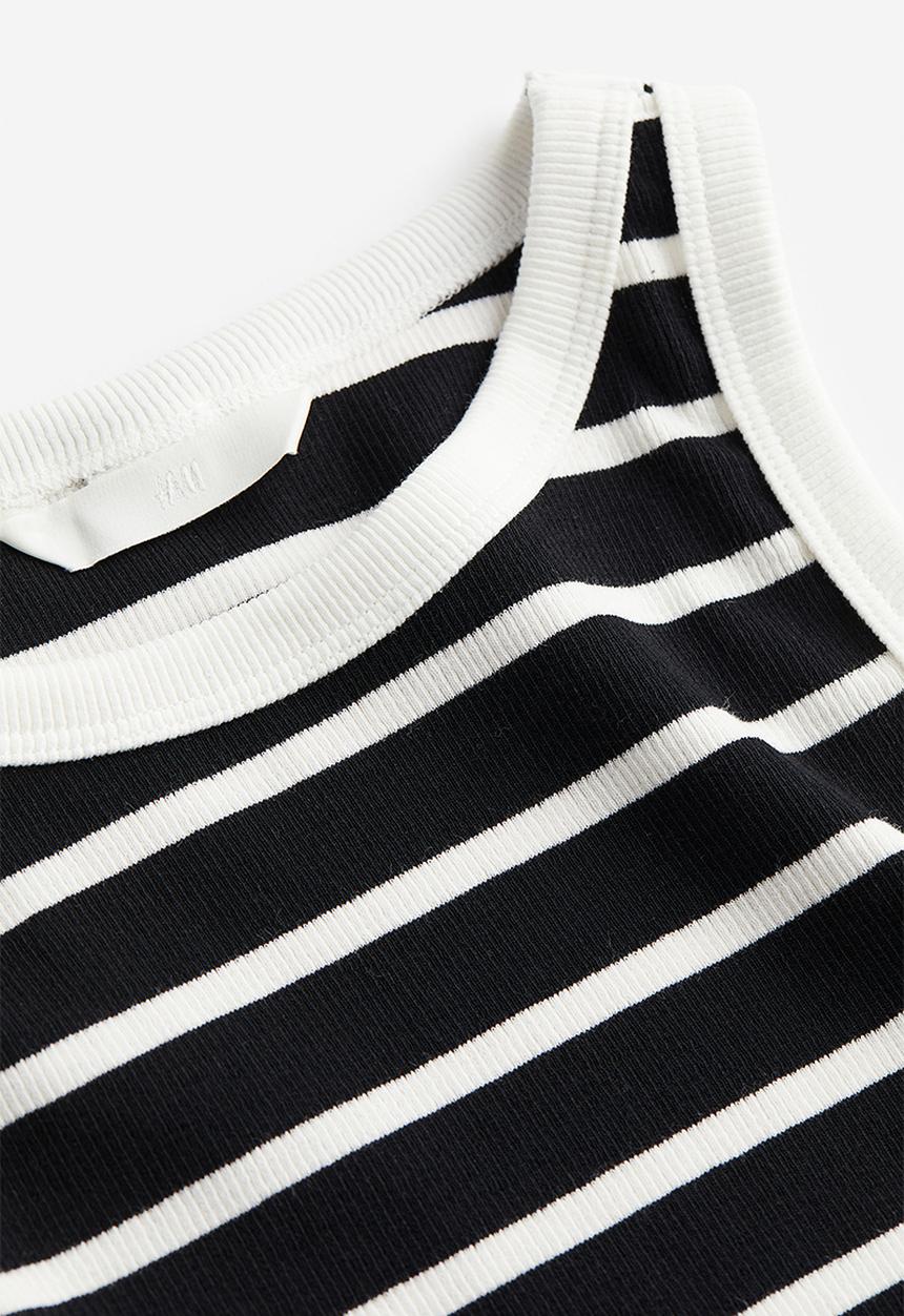 H&M - Cropped vest top - black multi