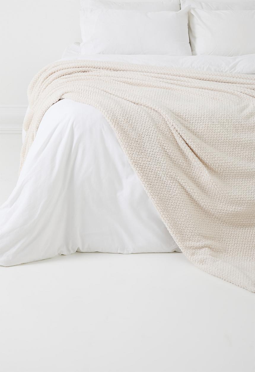 Sixth Floor - Waffle Fleece Throw - natural