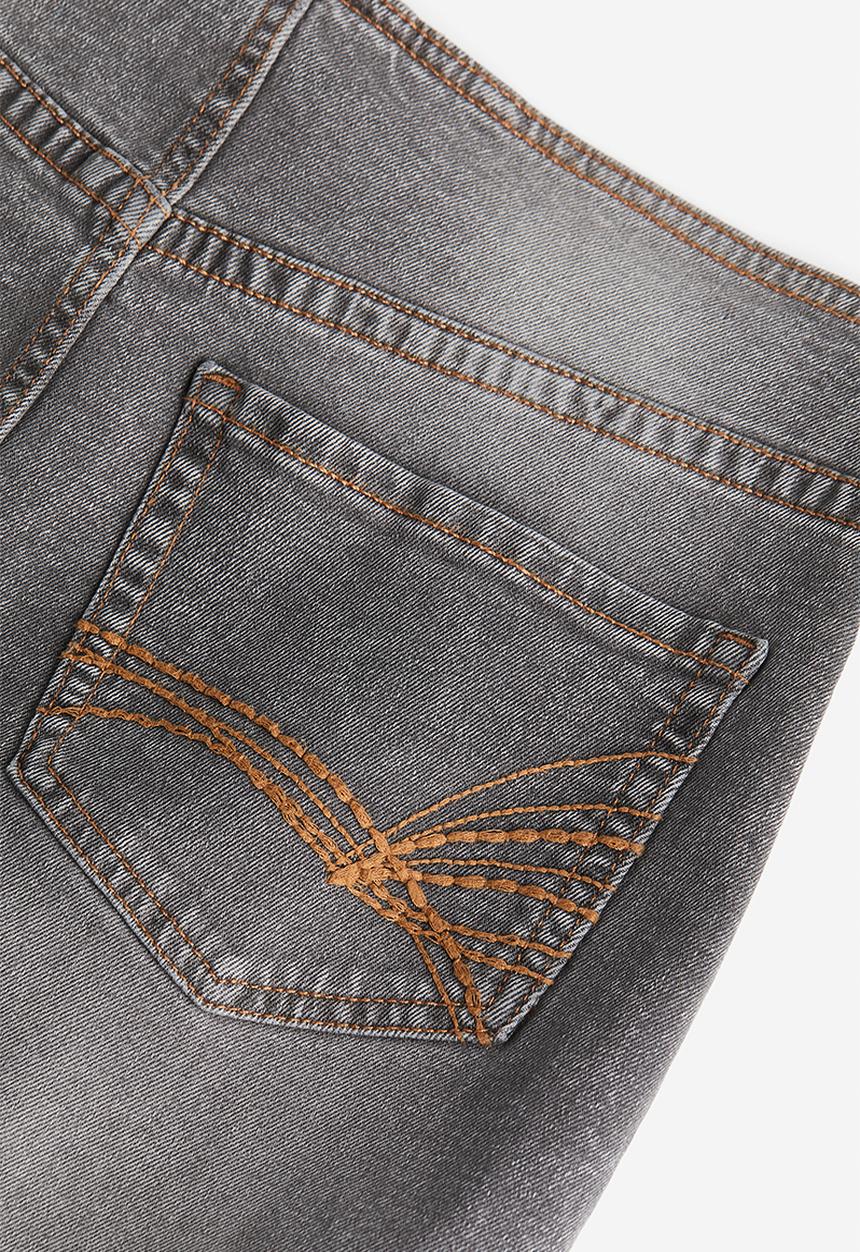 H&M - Slit-hem denim skirt - grey