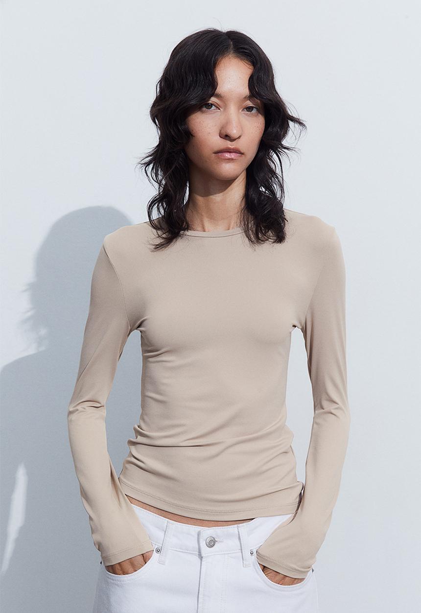H&M - Jersey top - beige