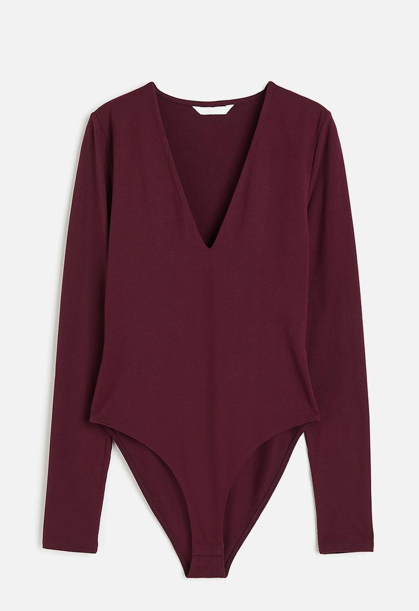 H&M - V-neck bodysuit - red